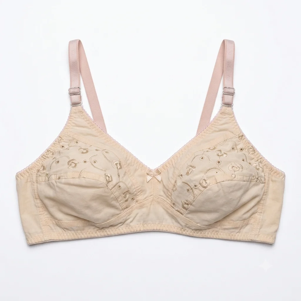 Soft Comfortable Cotton Full Coverage Bra - Skin Product Front view
