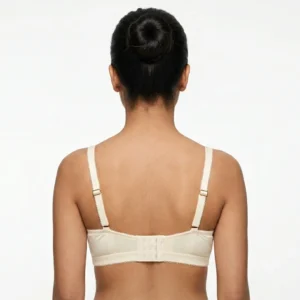 Women Soft Cotton Non-Padded Bra – Cream, Comfortable All-Day Wear back view
