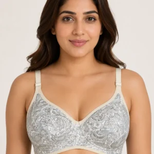 Women Printed Soft Cotton Non-Padded Bra – Premium Daily Comfort