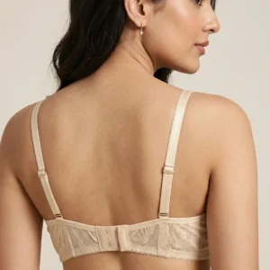 Women’s Cream Soft Net Non-Padded Bra – Premium Daily Wear Comfort Bra back view