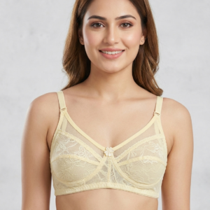 Women’s Cream Soft Net Non-Padded Bra – Premium Daily Wear Comfort Bra
