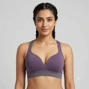 Women’s Everyday Comfort Wireless Bra – Seamless Non-Padded Fit – Smoky Purple