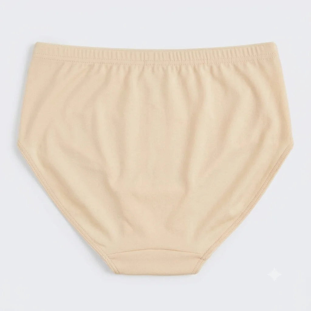 Women’s High-Waisted Soft Cotton Everyday Comfort Briefs – Breathable, Full Coverage Panties - Skin Product back view