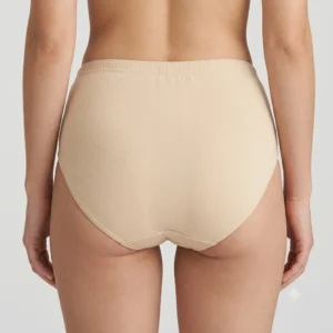 Women’s High-Waisted Soft Cotton Everyday Comfort Briefs – Breathable, Full Coverage Panties – Skin back view