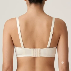 Women’s Premium Beige Lace Padded Bra | Seamless Full-Coverage Underwired T-Shirt Bra back view