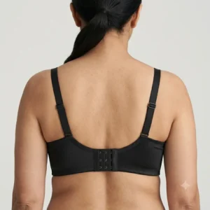 Women’s Premium Black Lace Full-Coverage Padded Bra | Elegant Underwired T-Shirt Bra for Everyday Comfort back view
