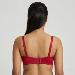 Women’s Premium Maroon Lace Padded Bra | Elegant Underwired Full-Coverage T-Shirt Bra back view