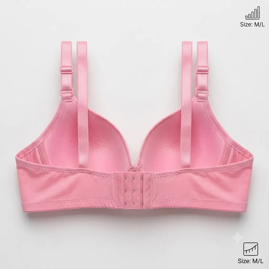 Women's Premium Pink Lace Padded Bra Elegant Underwired Full-Coverage T-Shirt Bra product show back.