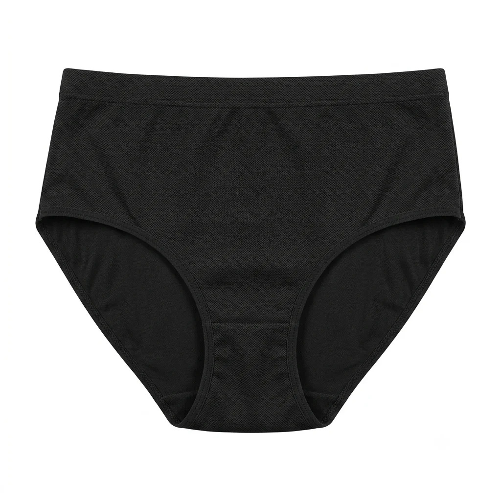 Women’s Seamless Mid-Waist Panty – Breathable Soft Comfort - Black Product front