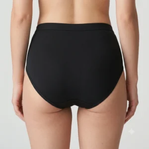 Women’s Seamless Mid-Waist Panty – Breathable Soft Comfort – Black back view